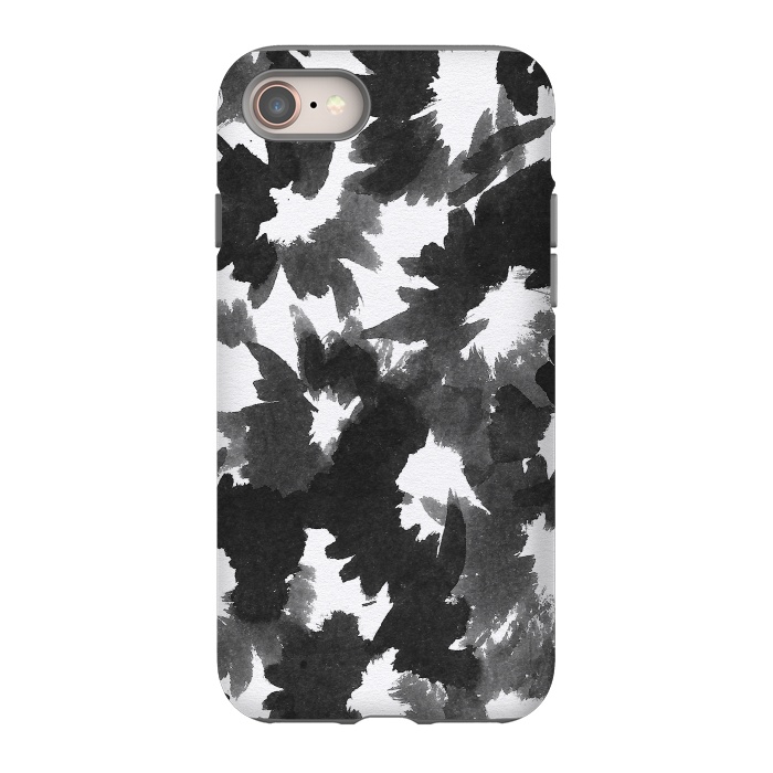 iPhone 8 StrongFit Black Floral by Caitlin Workman