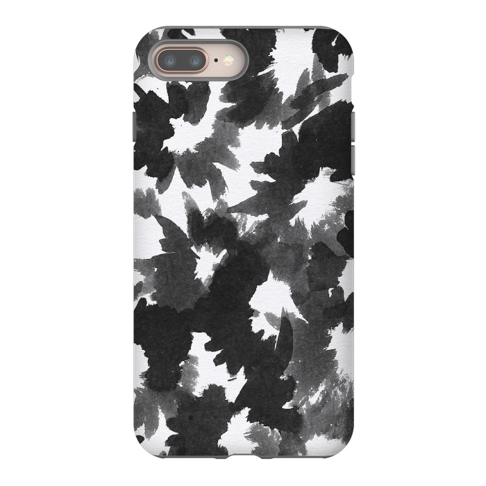 iPhone 8 plus StrongFit Black Floral by Caitlin Workman