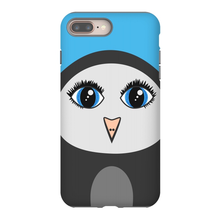 iPhone 8 plus StrongFit Cute Cartoon Geometric Penguin Face by Boriana Giormova