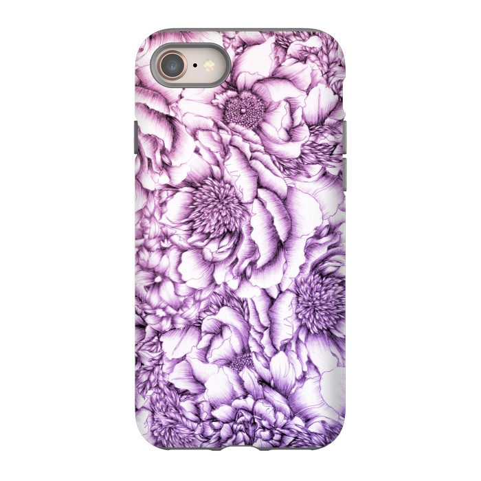 iPhone 8 StrongFit Peony Flower Pattern by ECMazur 