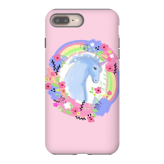 iPhone 8 plus StrongFit Pink Unicorn by MUKTA LATA BARUA