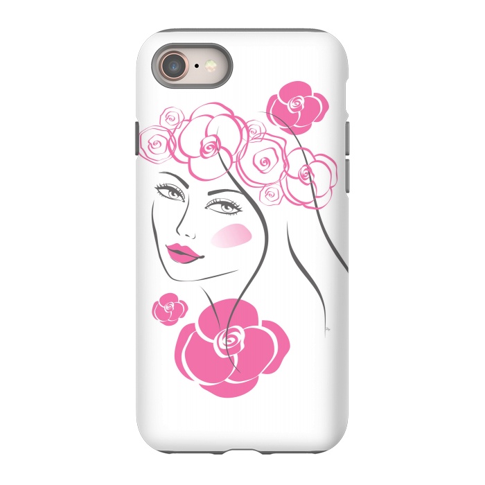 iPhone 8 StrongFit Pink Rose Lady by Martina