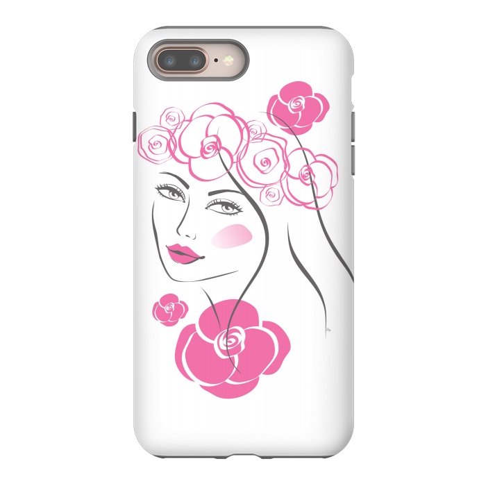 iPhone 8 plus StrongFit Pink Rose Lady by Martina