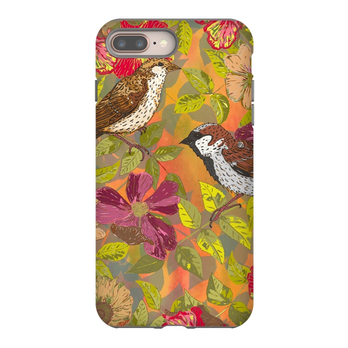 iPhone 8 plus StrongFit Sparrow and Wild Rose by Lotti Brown