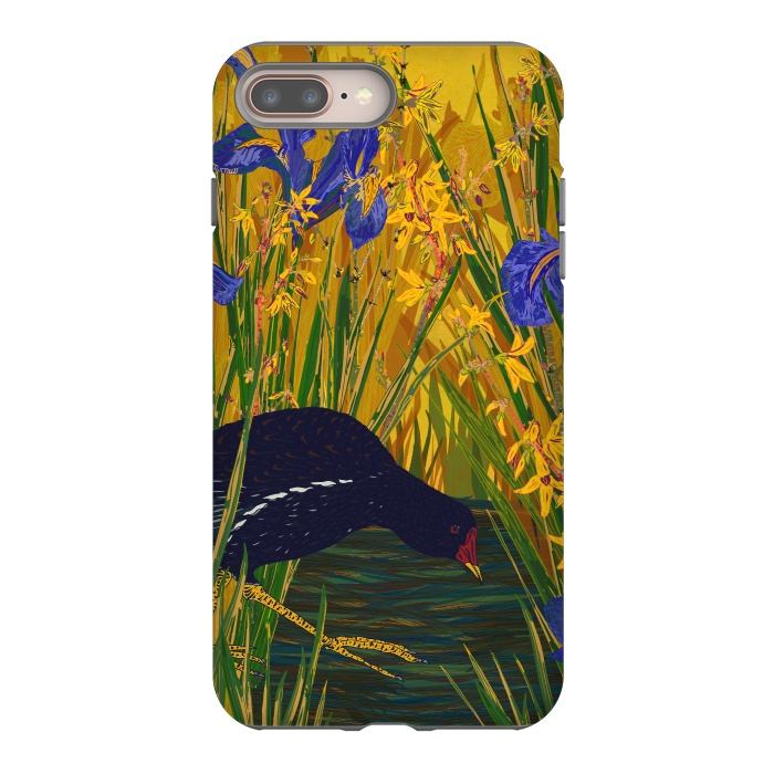 iPhone 8 plus StrongFit Moorhen and Iris by Lotti Brown