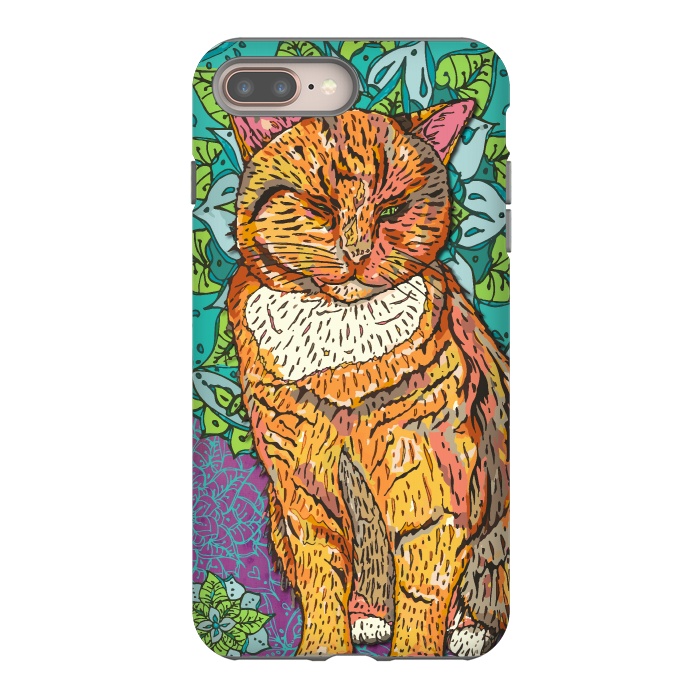 iPhone 8 plus StrongFit Mandala Cat by Lotti Brown