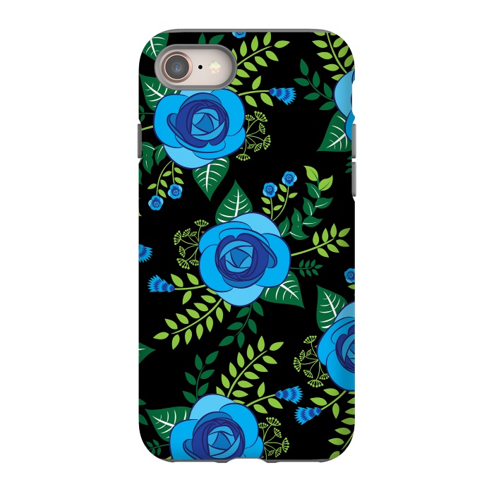 iPhone 8 StrongFit Blue Roses by Rossy Villarreal