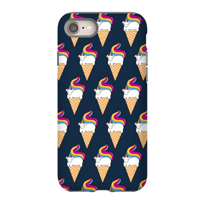 iPhone 8 StrongFit Uni-cone pattern-blue by Coffee Man