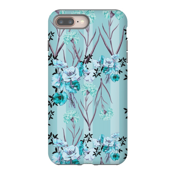 iPhone 8 plus StrongFit Floral Love X (Blue) by Zala Farah