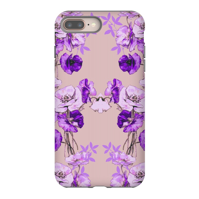 iPhone 8 plus StrongFit Dramatic Florals (Purple) by Zala Farah