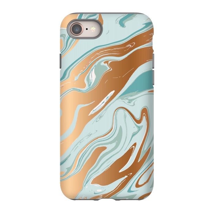 iPhone 8 StrongFit Liquid Green Marble and Gold 006 by Jelena Obradovic