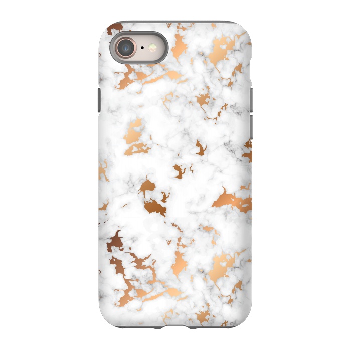 iPhone 8 StrongFit Marble Texture with Gold Splatter 040 by Jelena Obradovic