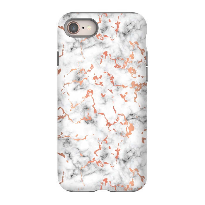 iPhone 8 StrongFit Marble Texture with Copper Splatter 041 by Jelena Obradovic