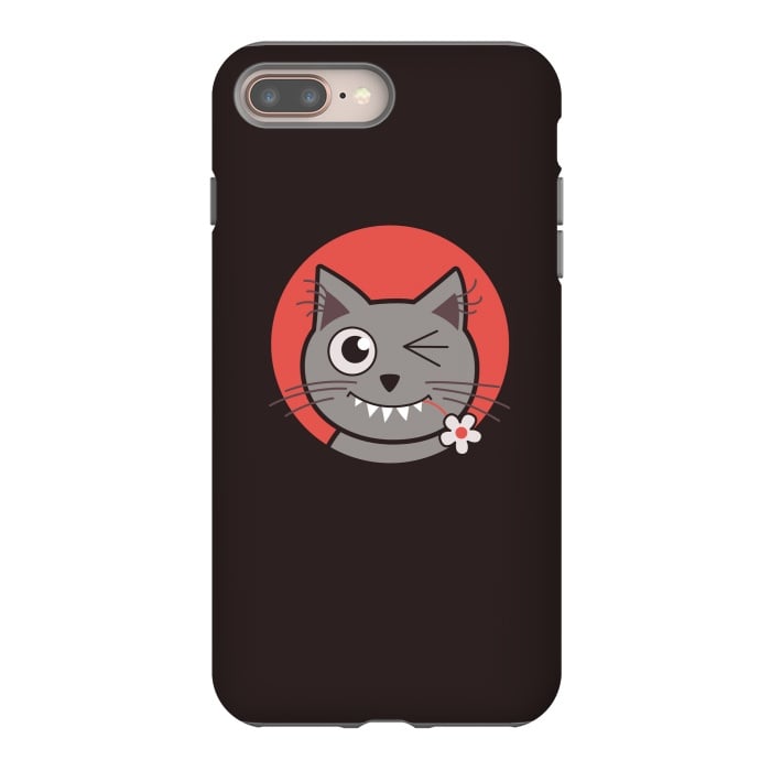 iPhone 8 plus StrongFit Cute Winking Kitty Cat by Boriana Giormova