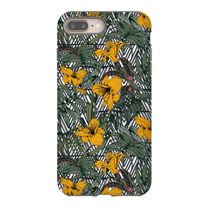 iPhone 8 plus StrongFit Tribal tropical bloom by Mmartabc