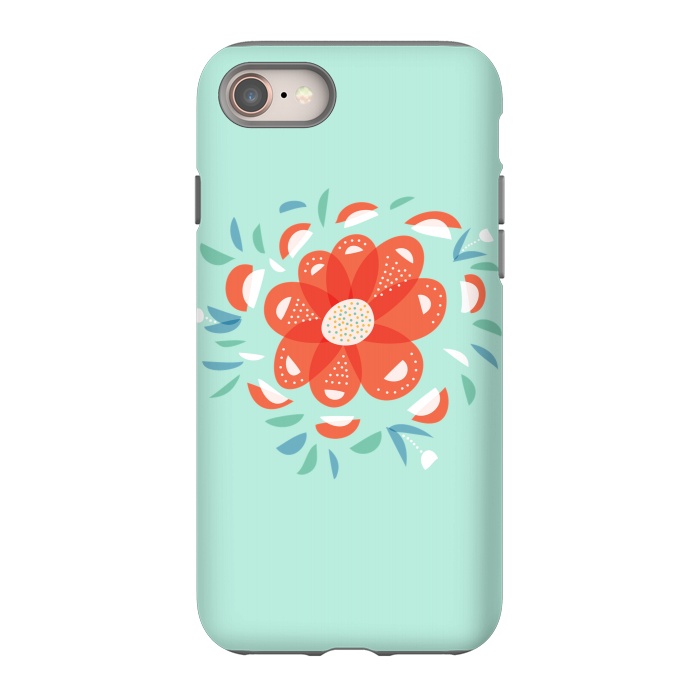 iPhone 8 StrongFit Whimsical Decorative Red Flower by Boriana Giormova