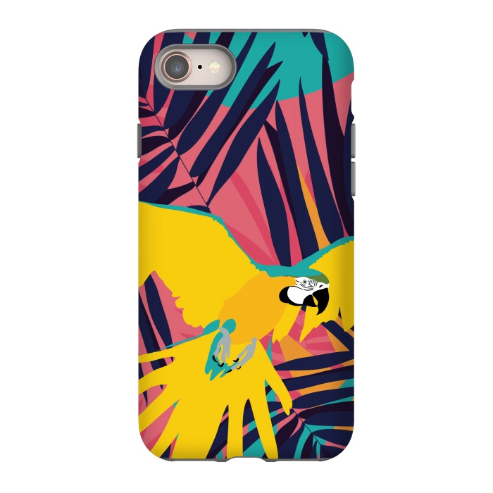 iPhone 8 StrongFit Tropical Macaw by Zoe Charlotte