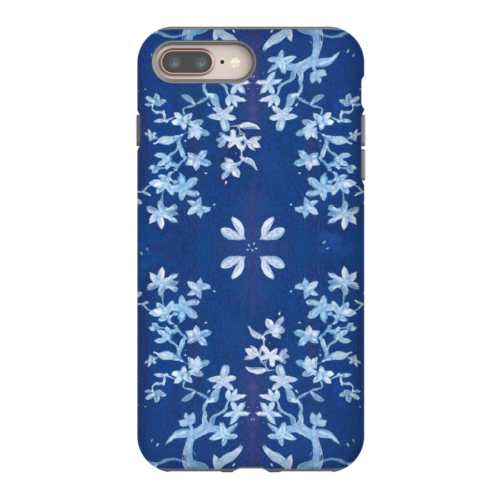 iPhone 8 plus StrongFit Indigo Floral by Zoe Charlotte