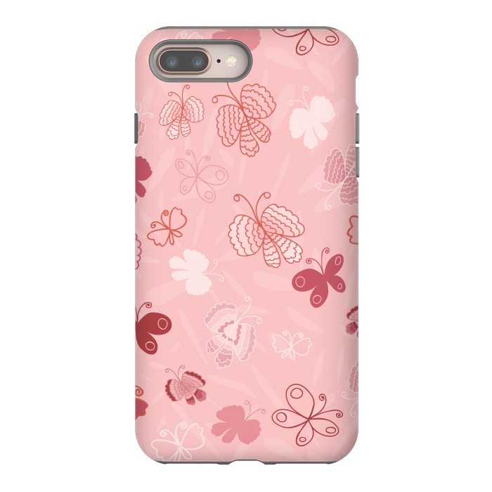 iPhone 8 plus StrongFit Pretty Butterflies on Light Pink by Paula Ohreen