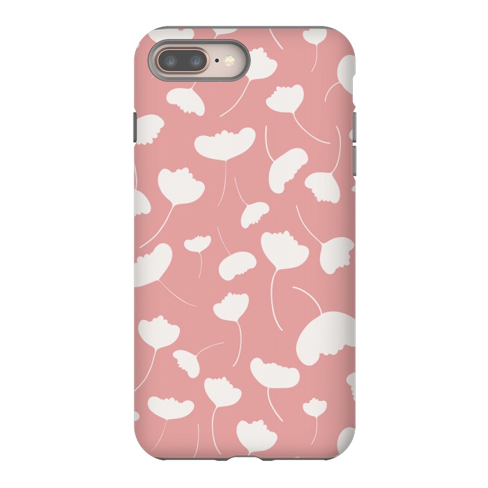 iPhone 8 plus StrongFit Fan Flowers on Pink by Paula Ohreen