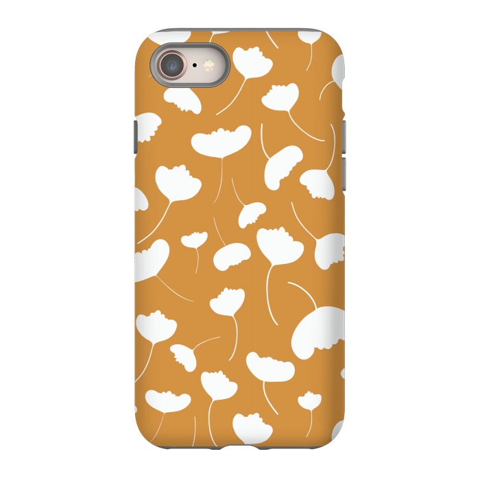 iPhone 8 StrongFit Fan Flowers on Mustard by Paula Ohreen