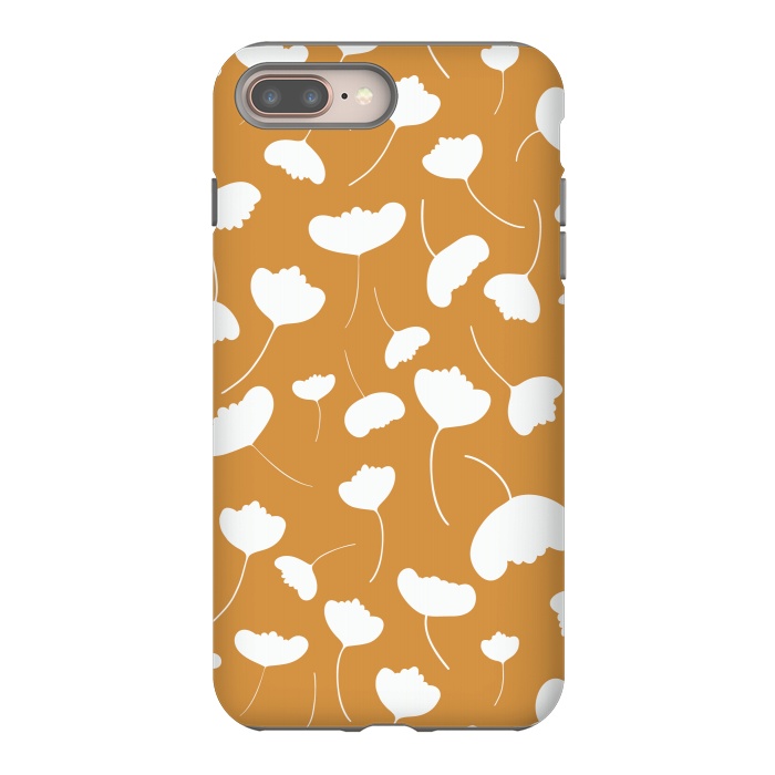 iPhone 8 plus StrongFit Fan Flowers on Mustard by Paula Ohreen
