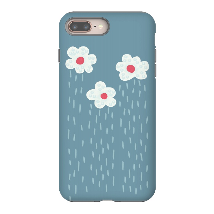 iPhone 8 plus StrongFit Beautiful Decorative Flowery Rain Clouds by Boriana Giormova