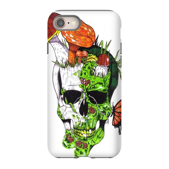 iPhone 8 StrongFit Old Skull Butterfly by Varo Lojo
