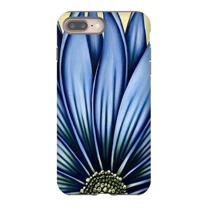iPhone 8 plus StrongFit Blue Daisy by Denise Cassidy Wood