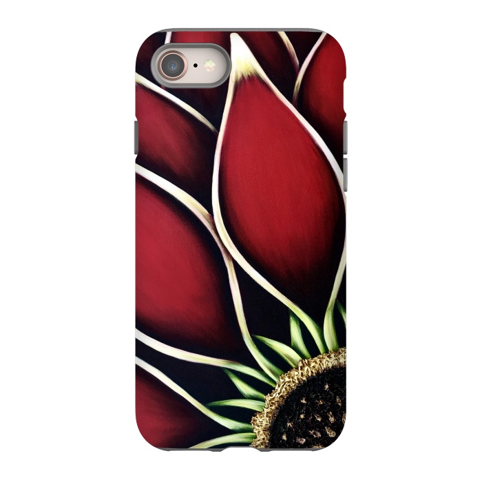 iPhone 8 StrongFit Red Dahlia by Denise Cassidy Wood