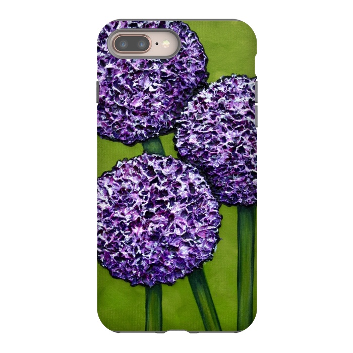 iPhone 8 plus StrongFit Purple Allium by Denise Cassidy Wood