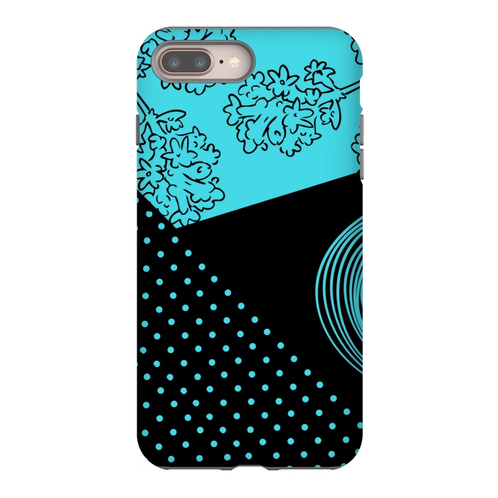 iPhone 8 plus StrongFit blue floral pattern by MALLIKA