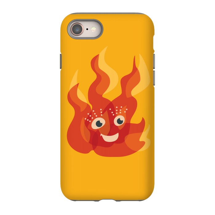 iPhone 8 StrongFit Happy Burning Fire Flame Character by Boriana Giormova