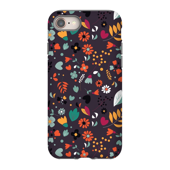 iPhone 8 StrongFit Bohemian Floral Dark by Jelena Obradovic