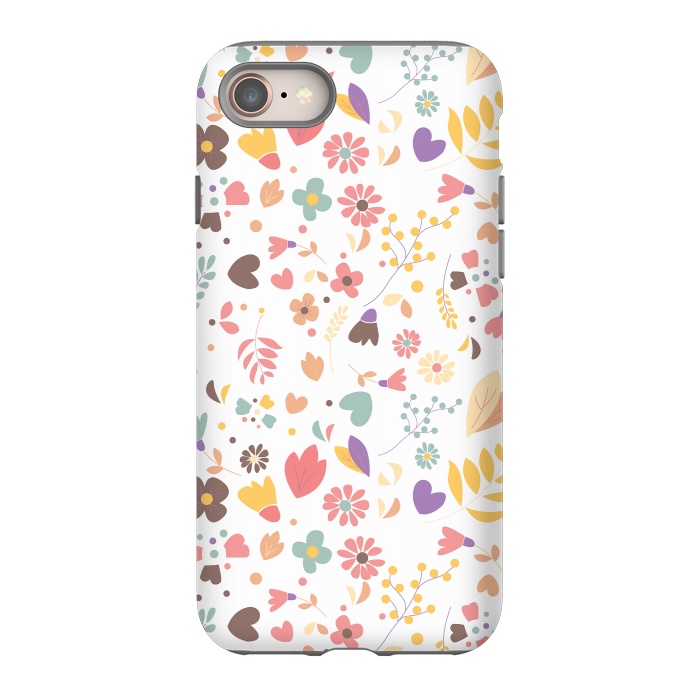 iPhone 8 StrongFit Bohemian Floral White by Jelena Obradovic