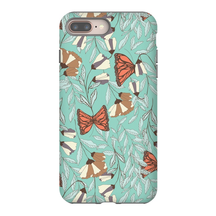 iPhone 8 plus StrongFit Romantic Butterflies Blue by Jelena Obradovic