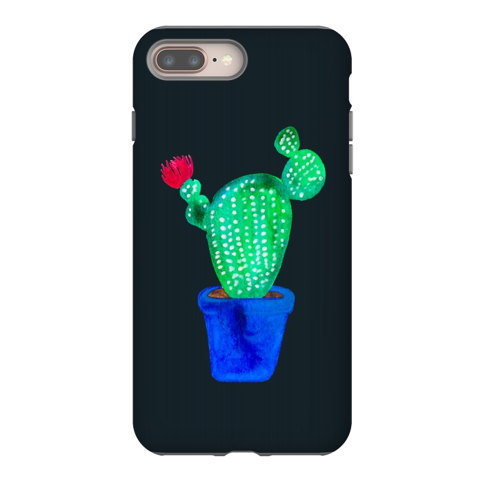 iPhone 8 plus StrongFit Red Flower Cactus by Amaya Brydon