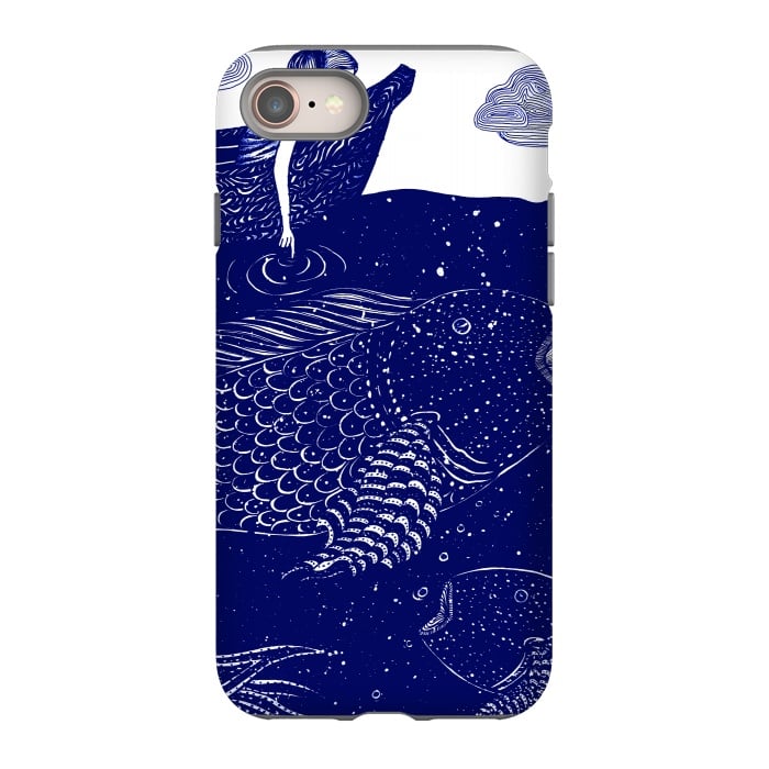 iPhone 8 StrongFit The Blue Shimmering Sea Lights by ECMazur 