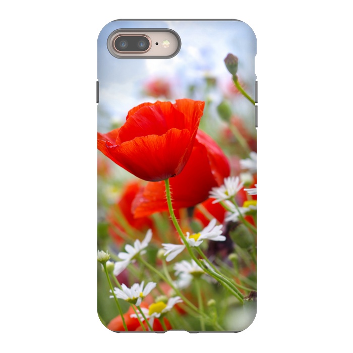 iPhone 8 plus StrongFit Red & White Flowers by Bledi