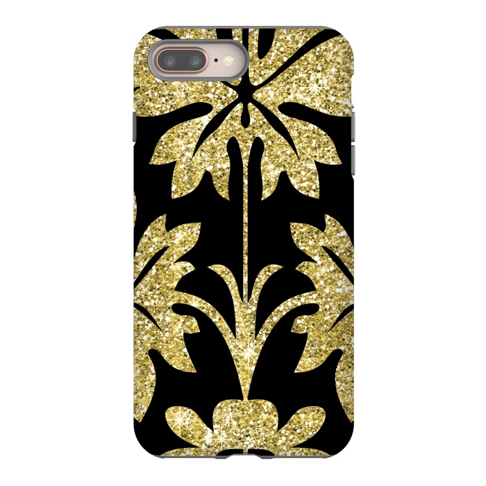 iPhone 8 plus StrongFit Gold Glitter Black Background by Alemi