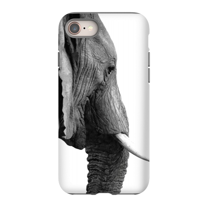 iPhone 8 StrongFit Black and White Elephant Profile by Alemi