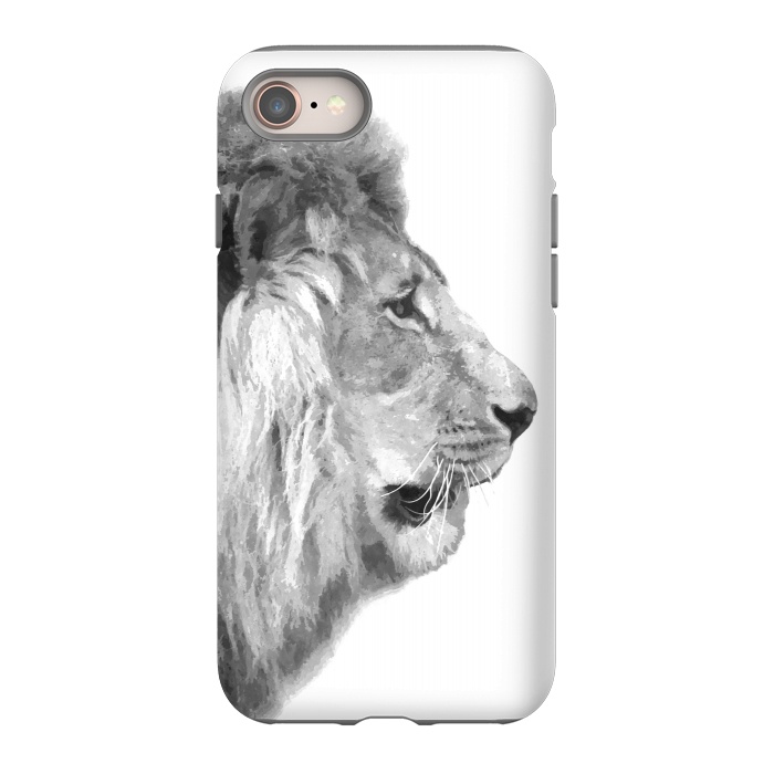 iPhone 8 StrongFit Black and White Lion Profile by Alemi