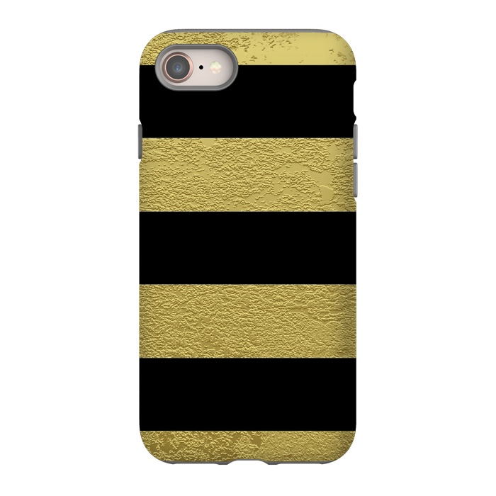 iPhone 8 StrongFit Black and Gold Stripes by Alemi