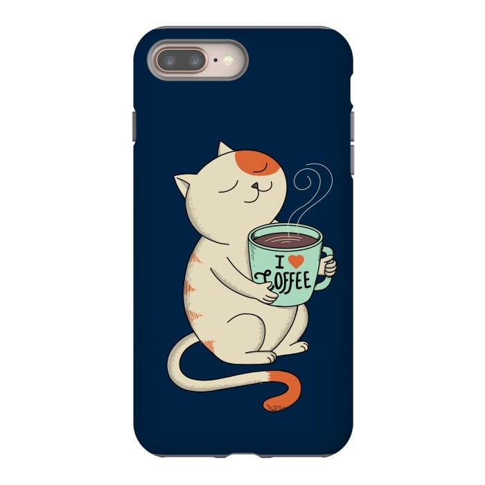 iPhone 8 plus StrongFit Cat and Coffee 2 by Coffee Man
