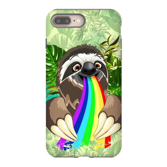 iPhone 8 plus StrongFit Sloth Spitting Rainbow Colors by BluedarkArt