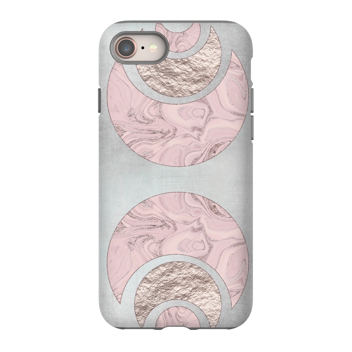 iPhone 8 StrongFit Marble Rose Gold Half Moon by Andrea Haase