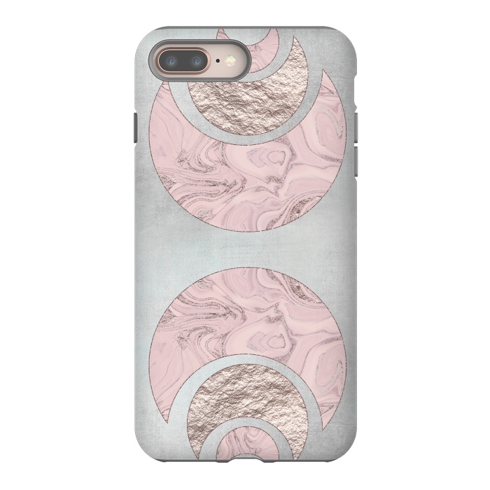 iPhone 8 plus StrongFit Marble Rose Gold Half Moon by Andrea Haase