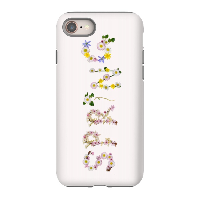 iPhone 8 StrongFit Spring - Flower Typography  by  Utart