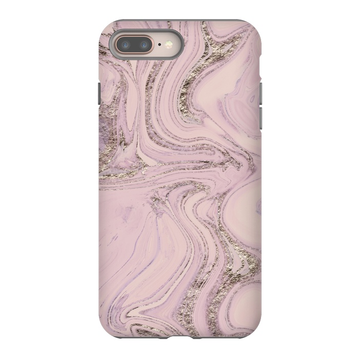 iPhone 8 plus StrongFit Glamorous Sparke Soft Pink Marble 2 by Andrea Haase