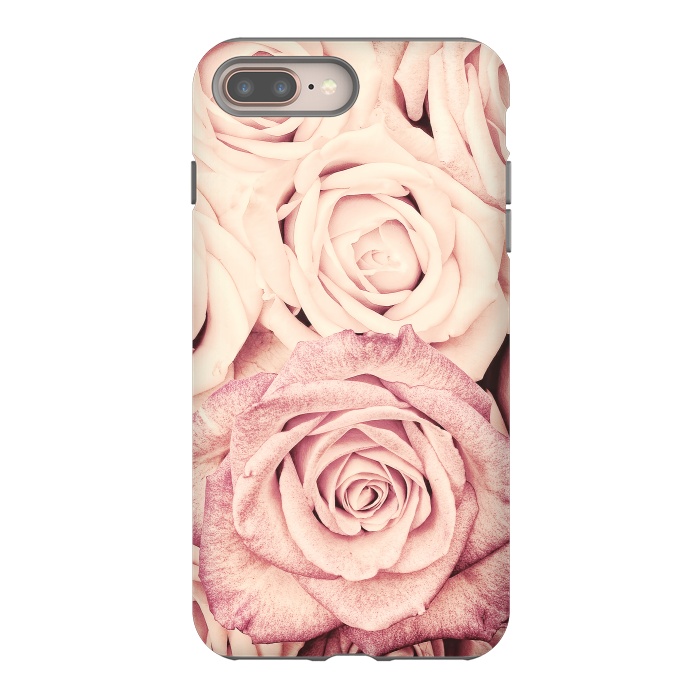iPhone 8 plus StrongFit Pink Vintage Roses by  Utart